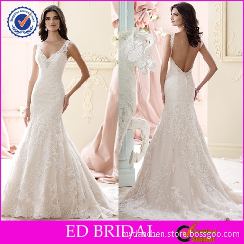 CE694 Elegant Customized China Lace Bodice Mermaid Wedding Dress For Older Bride
